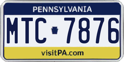 PA license plate MTC7876