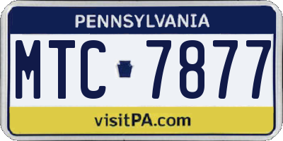 PA license plate MTC7877