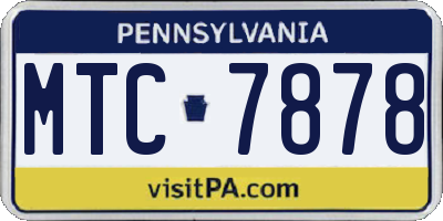 PA license plate MTC7878