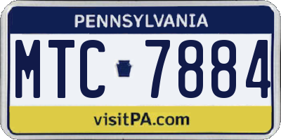 PA license plate MTC7884