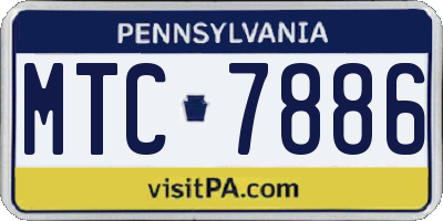PA license plate MTC7886