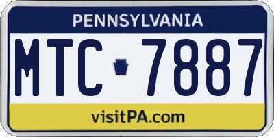 PA license plate MTC7887