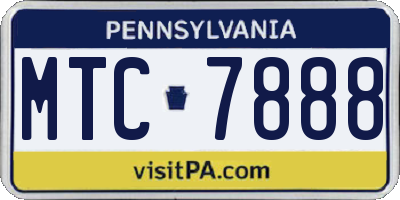 PA license plate MTC7888