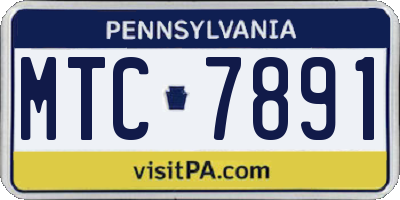 PA license plate MTC7891