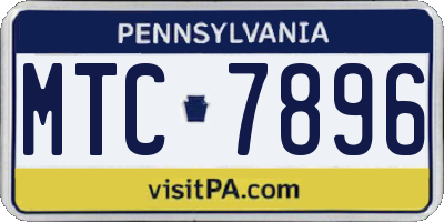 PA license plate MTC7896