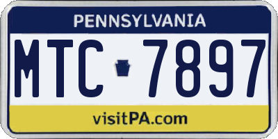 PA license plate MTC7897