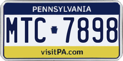PA license plate MTC7898