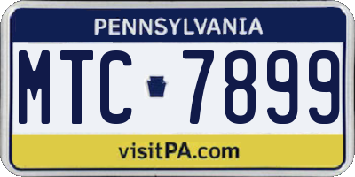 PA license plate MTC7899