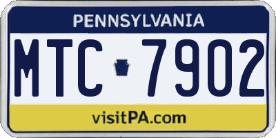 PA license plate MTC7902