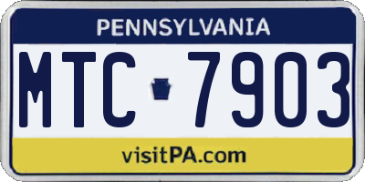 PA license plate MTC7903