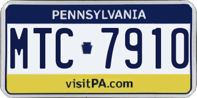 PA license plate MTC7910