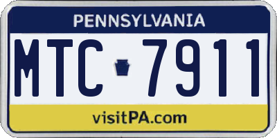 PA license plate MTC7911
