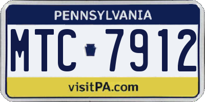 PA license plate MTC7912