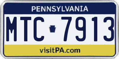 PA license plate MTC7913