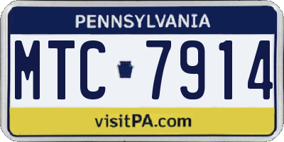 PA license plate MTC7914