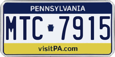 PA license plate MTC7915