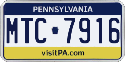 PA license plate MTC7916