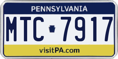 PA license plate MTC7917