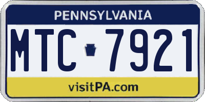 PA license plate MTC7921