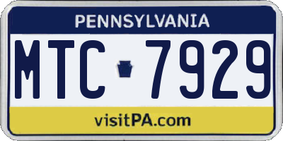 PA license plate MTC7929