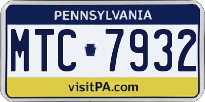 PA license plate MTC7932