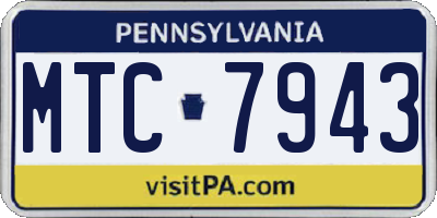 PA license plate MTC7943