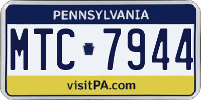 PA license plate MTC7944