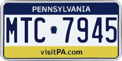 PA license plate MTC7945