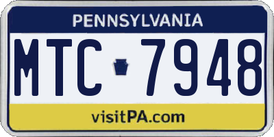 PA license plate MTC7948