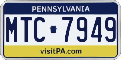 PA license plate MTC7949