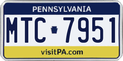 PA license plate MTC7951