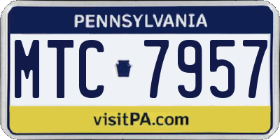 PA license plate MTC7957