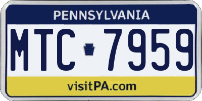 PA license plate MTC7959