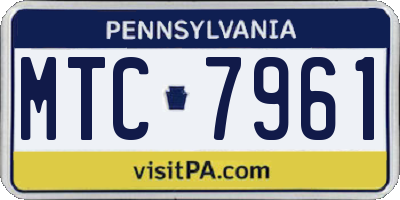 PA license plate MTC7961