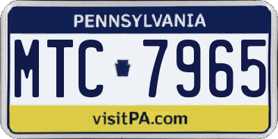 PA license plate MTC7965