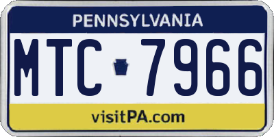 PA license plate MTC7966