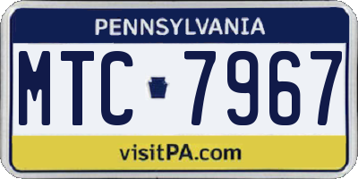 PA license plate MTC7967