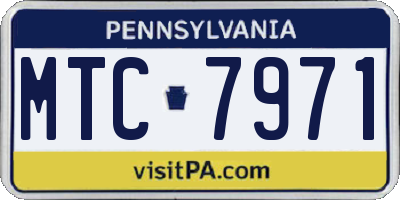 PA license plate MTC7971