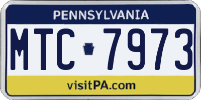 PA license plate MTC7973