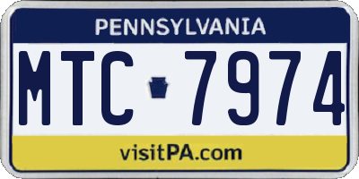 PA license plate MTC7974