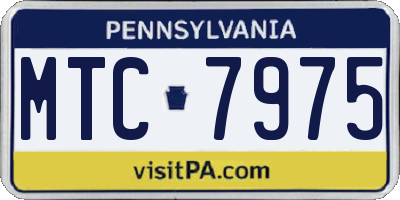 PA license plate MTC7975
