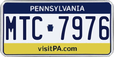 PA license plate MTC7976