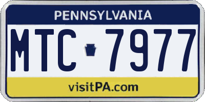 PA license plate MTC7977