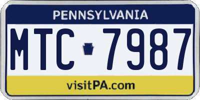 PA license plate MTC7987