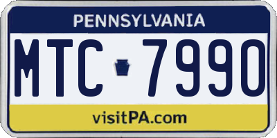 PA license plate MTC7990