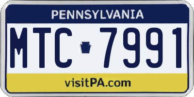 PA license plate MTC7991