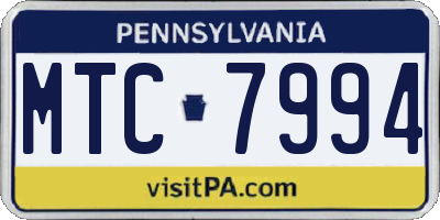 PA license plate MTC7994