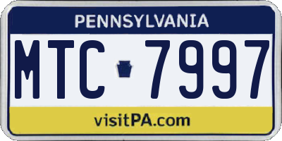 PA license plate MTC7997