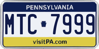 PA license plate MTC7999