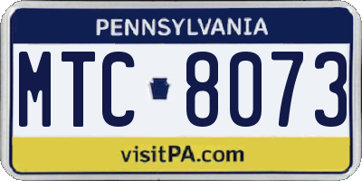 PA license plate MTC8073